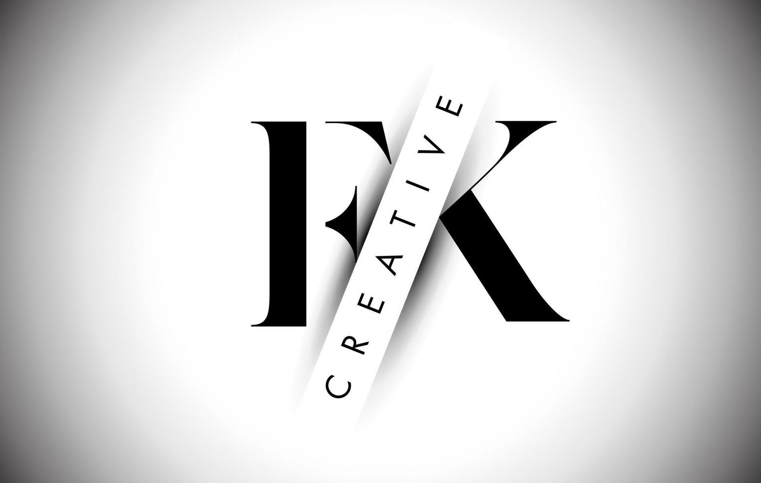 FK F K Letter Logo with Creative Shadow Cut and Over layered Text Design. vector