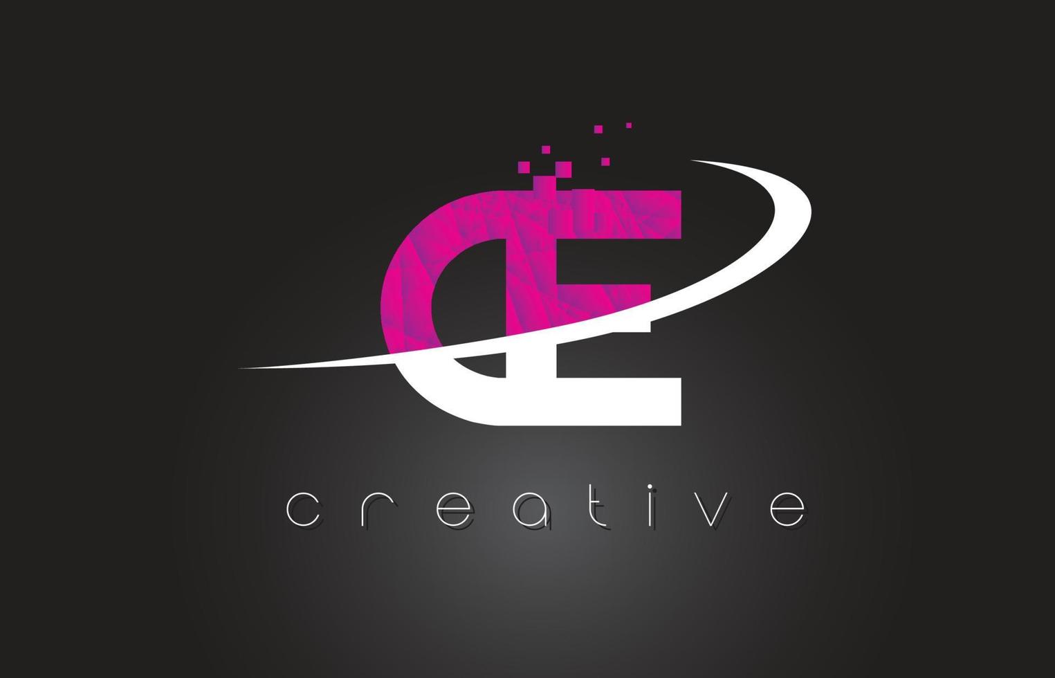 CE C E Creative Letters Design With White Pink Colors vector