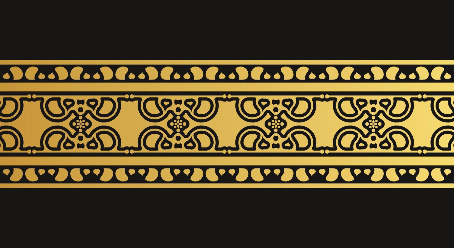 Free Vector, Golden ornamental border