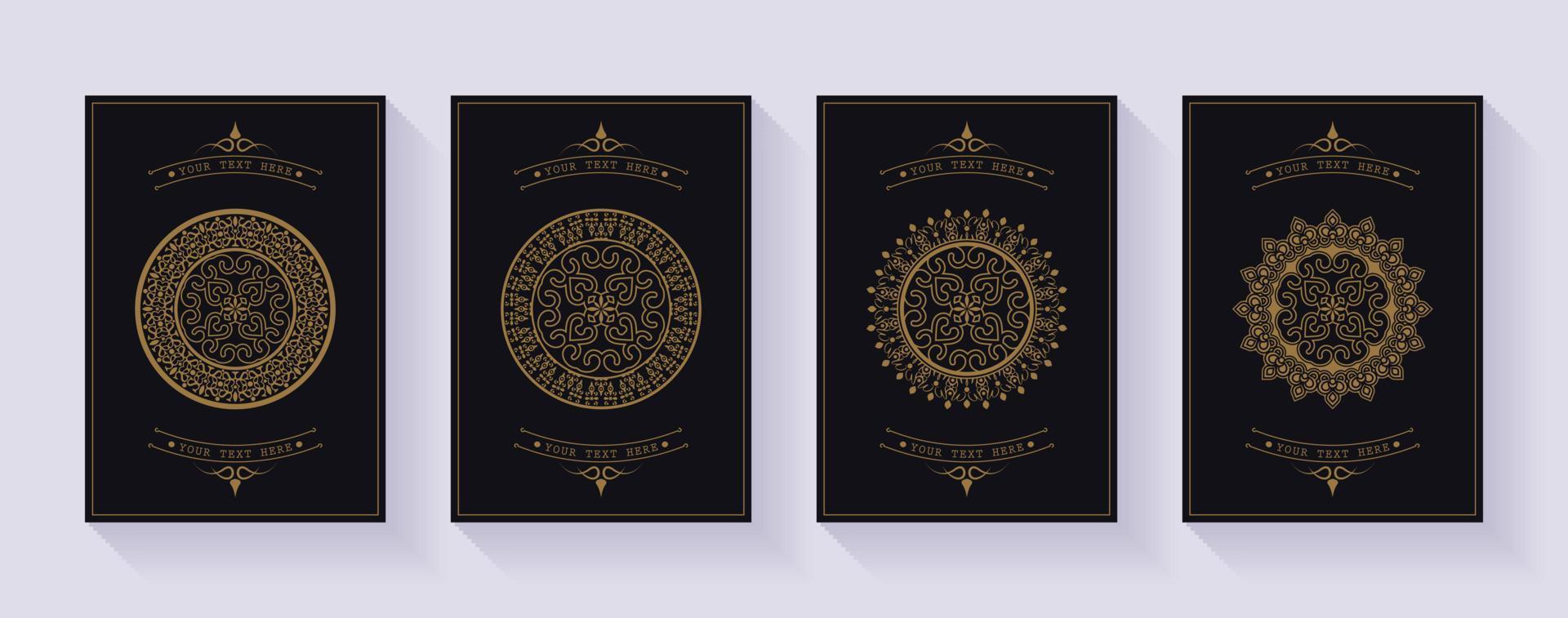 Vintage mandala greeting card with ornament pattern design vector