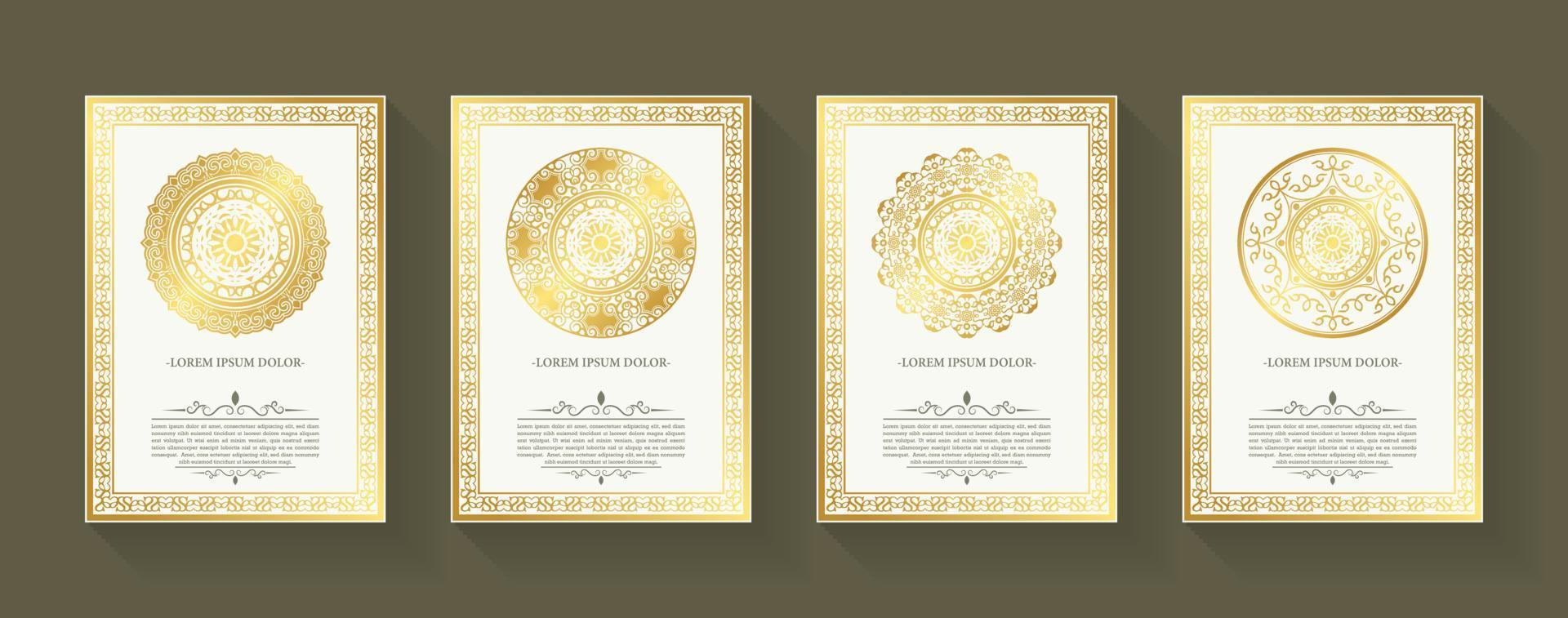 elegante tarjeta de felicitación mandala blanca con diseño de patrón de adorno vector