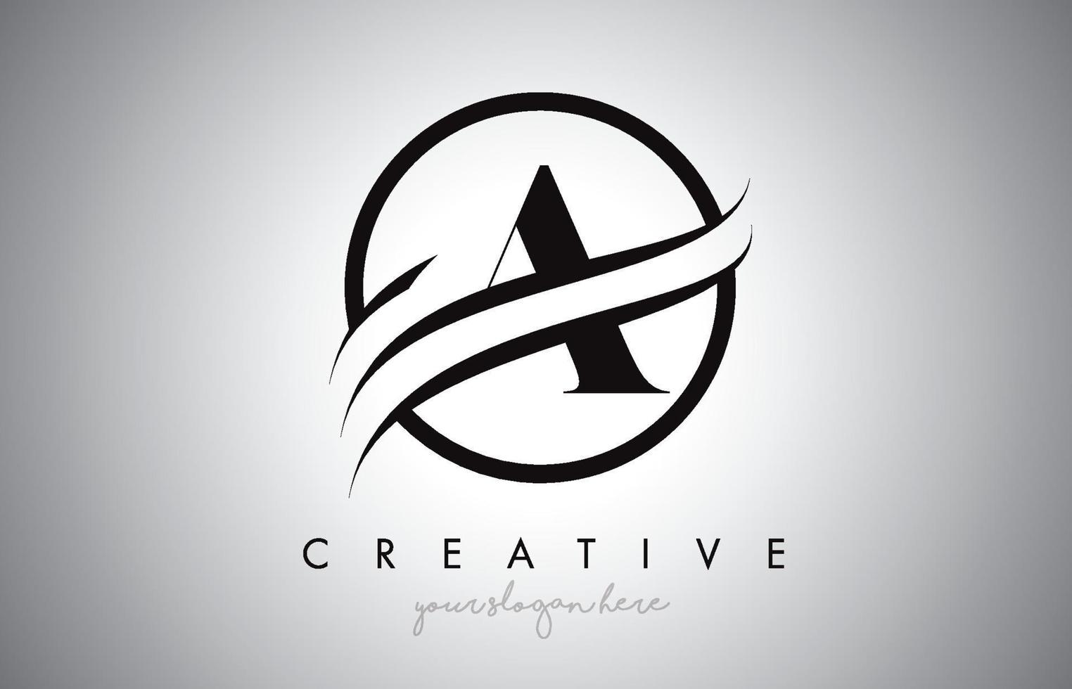 A Letter Logo Design with Circle Swoosh Border and Creative Icon Design. vector