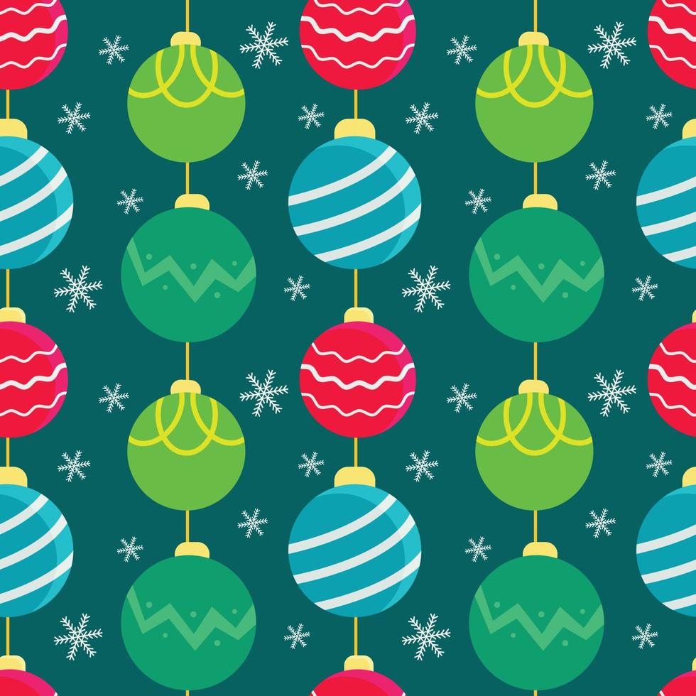 Seamless Christmas background with a garland of Christmas tree toys vector