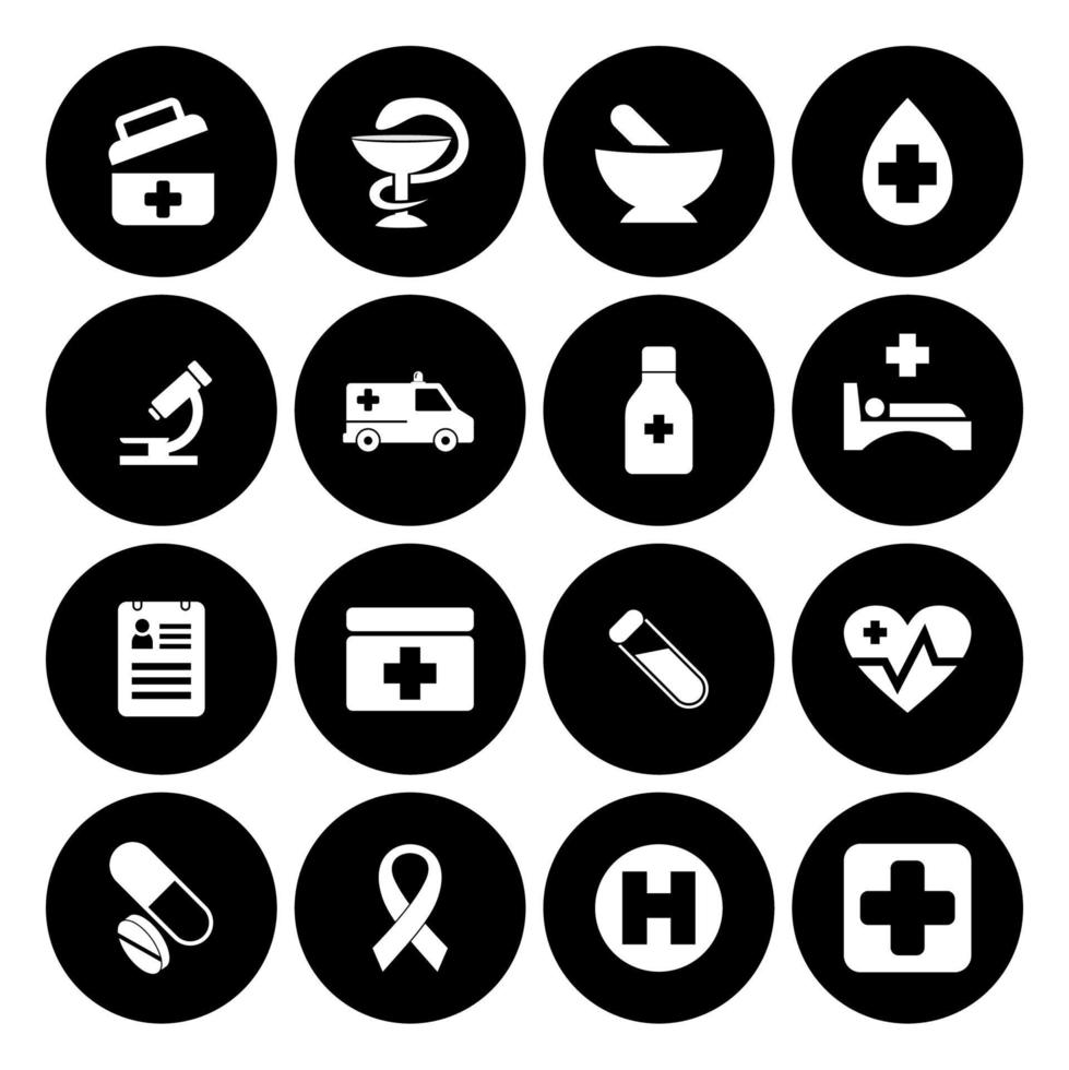 paquete de iconos médicos de salud con fondo blanco vector