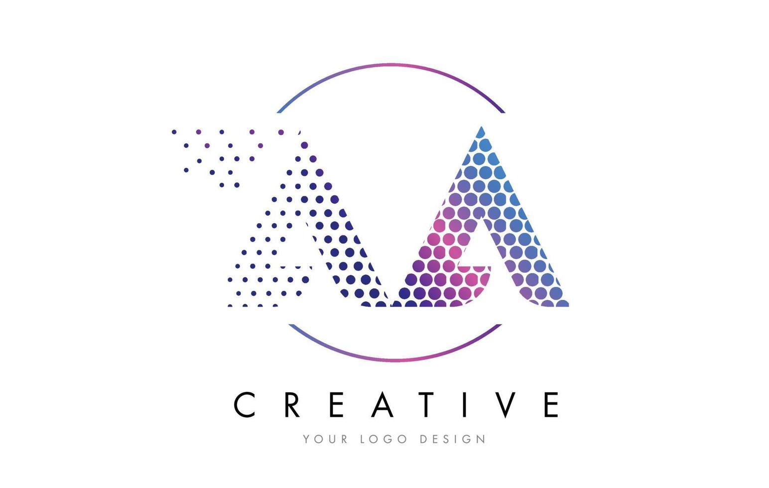 AA A Pink Magenta Dotted Bubble Letter Logo Design Vector