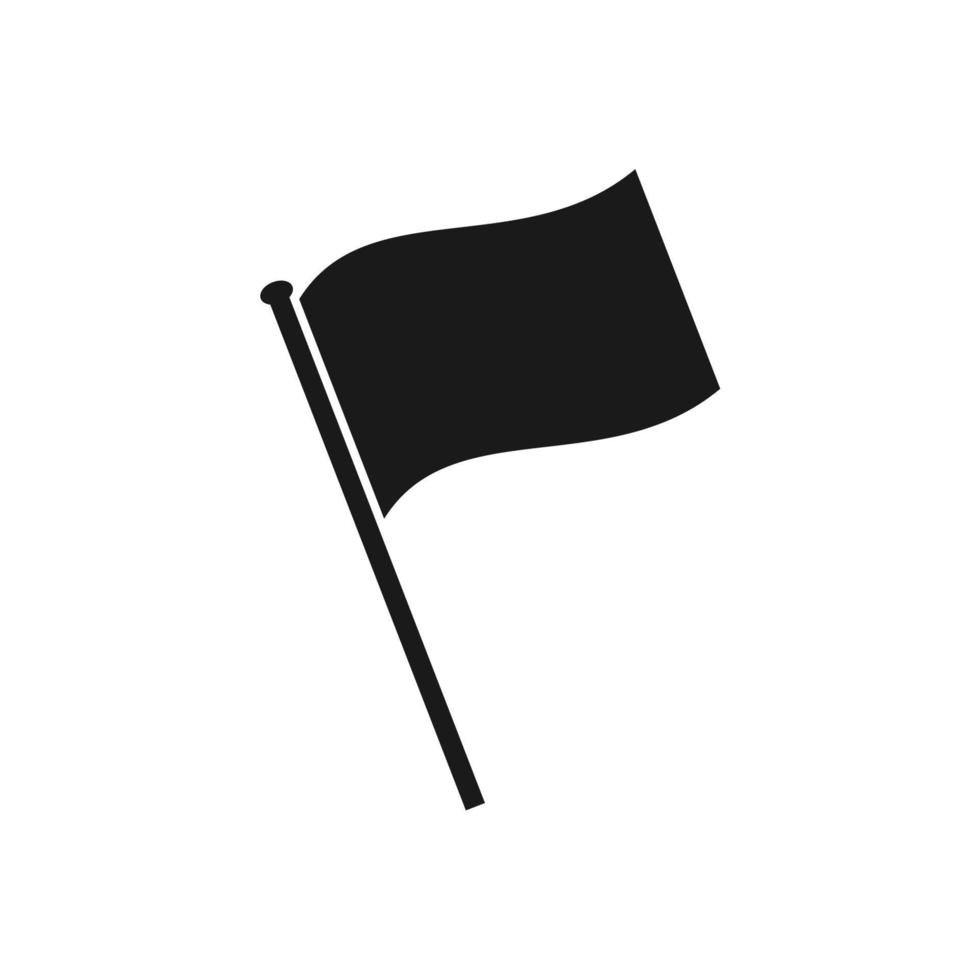 icono de bandera vectorial con color negro vector