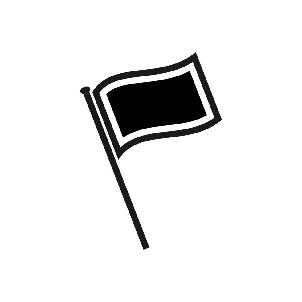 icono de bandera vectorial con color negro vector
