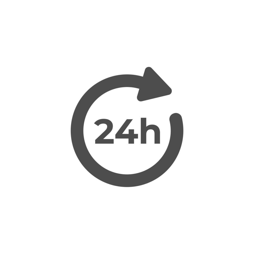 simple icon service open 24 hours vector