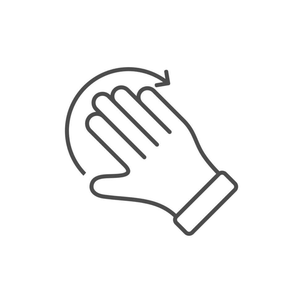 icono de gesto de mano simple sobre fondo blanco vector