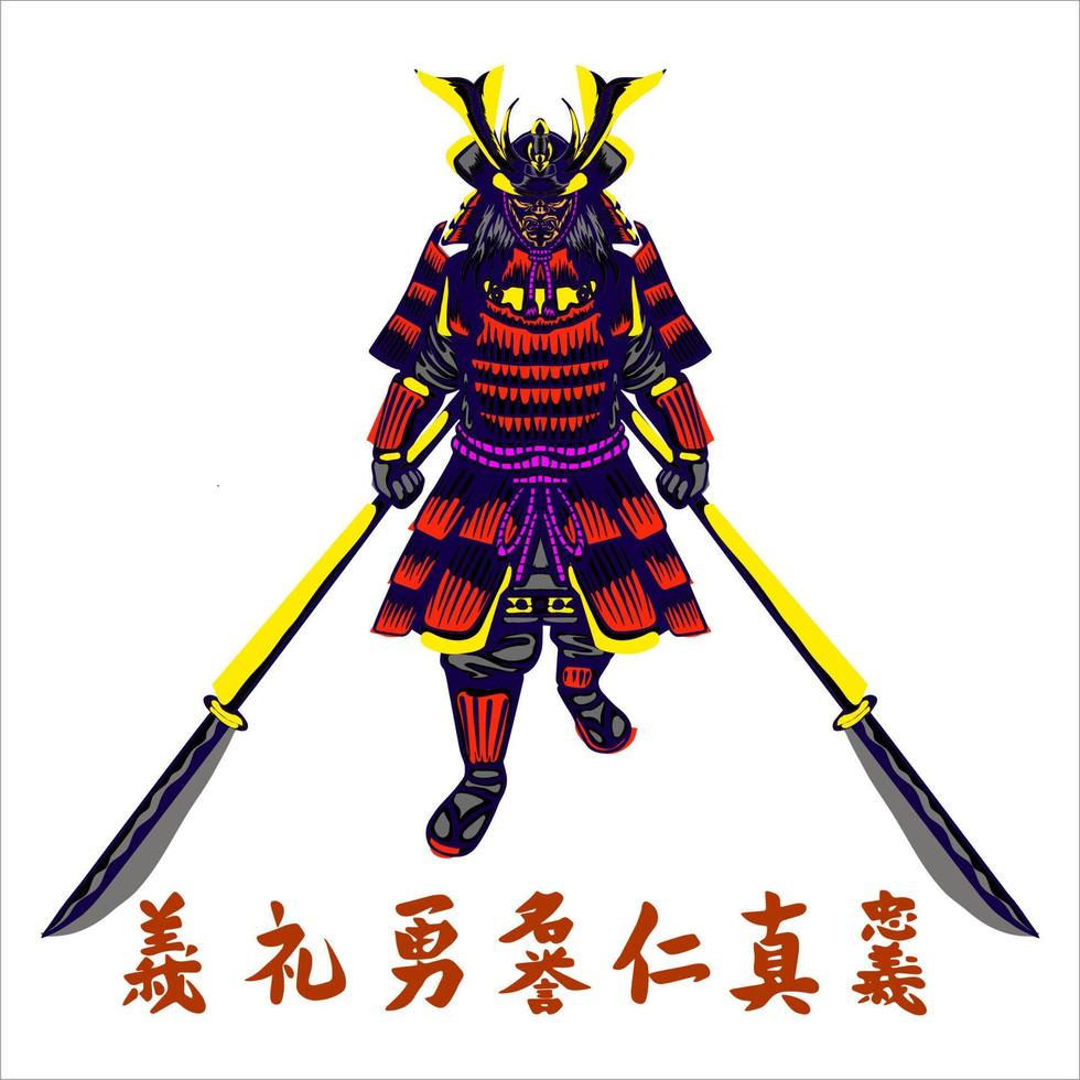 Japanese legendary ancient samurai vector design