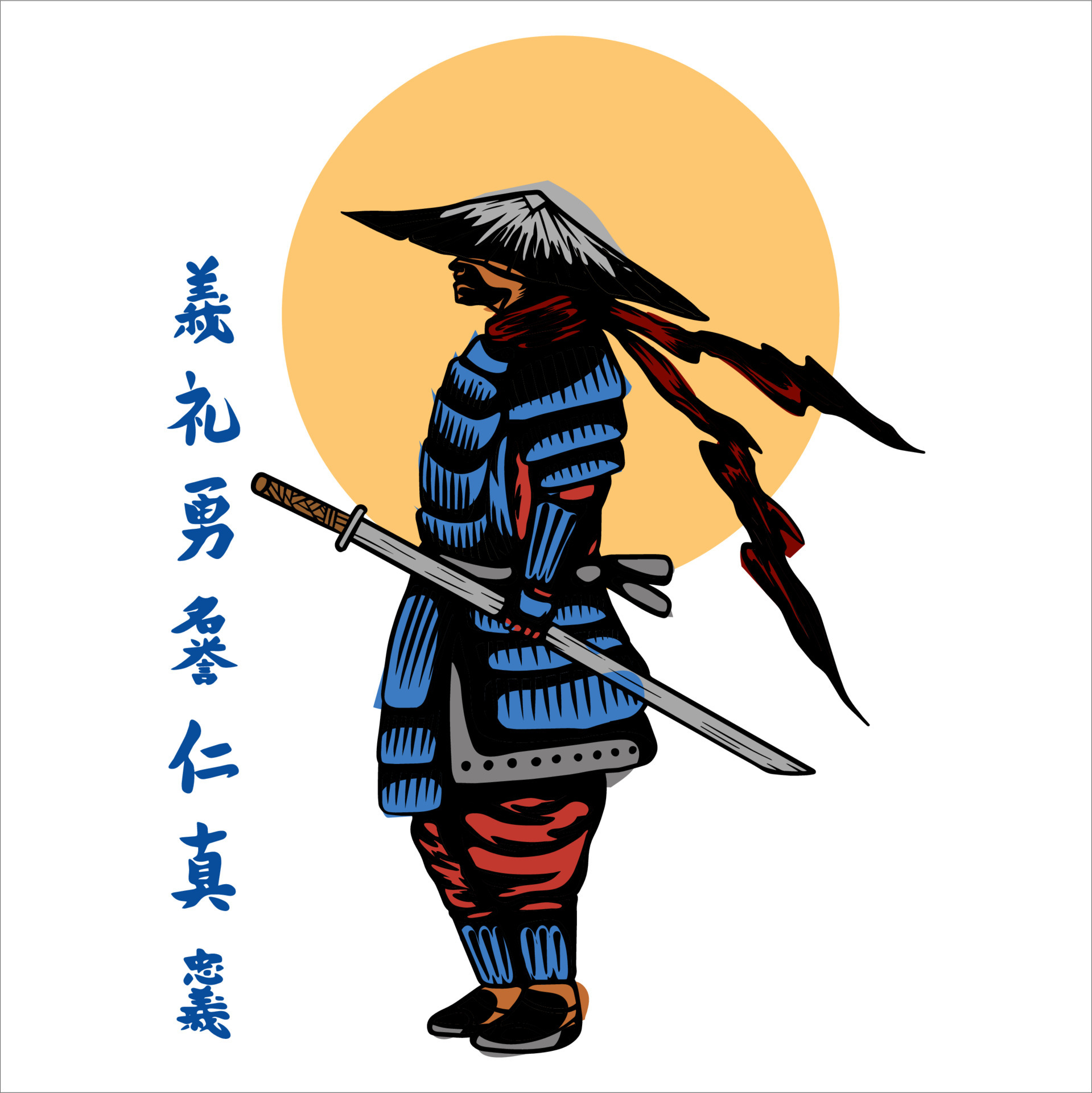 diseño de vector de samurai antiguo legendario japonés 4879800 Vector