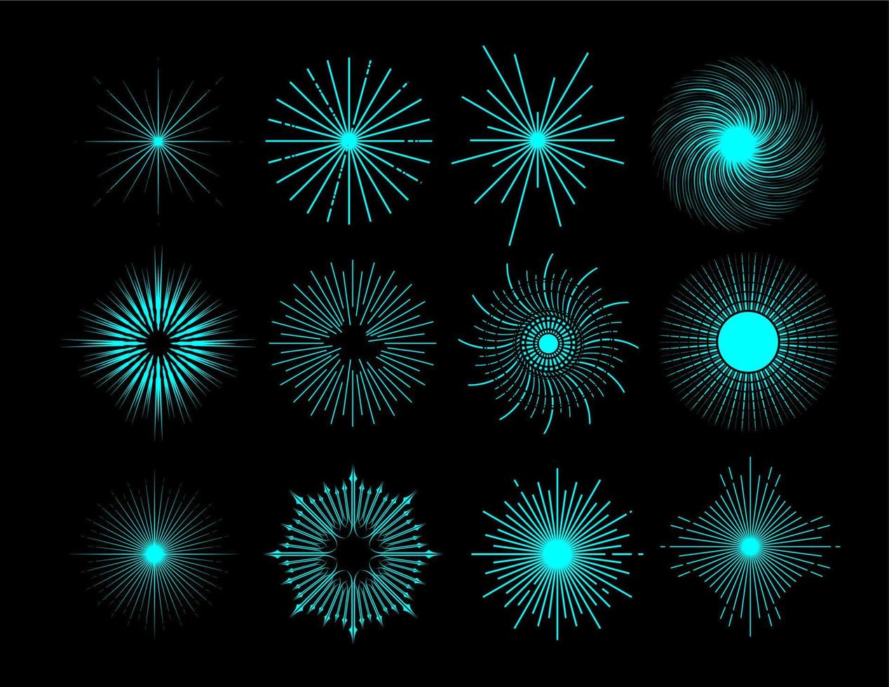 vector shapes sunburst circle illustration