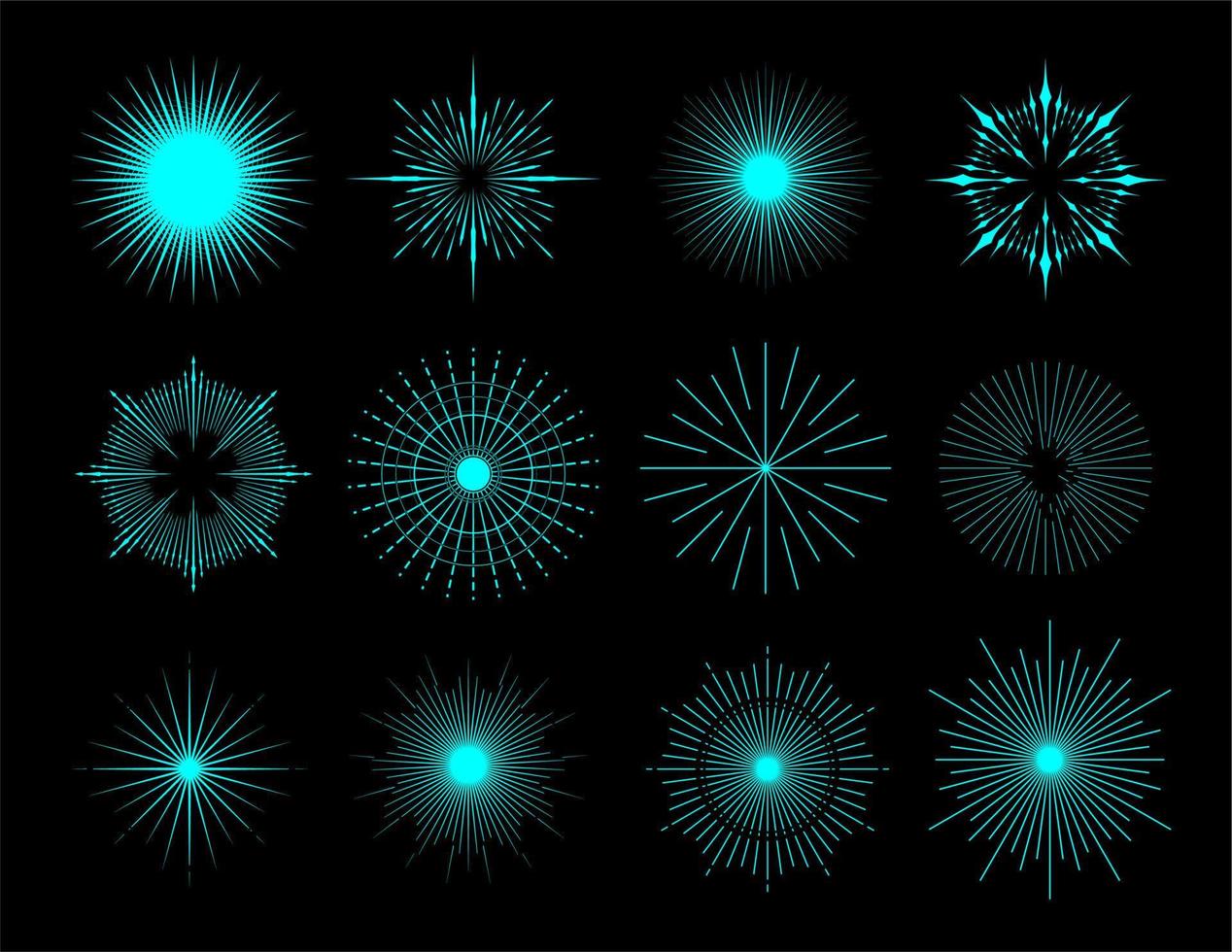 vector shapes sunburst circle illustration