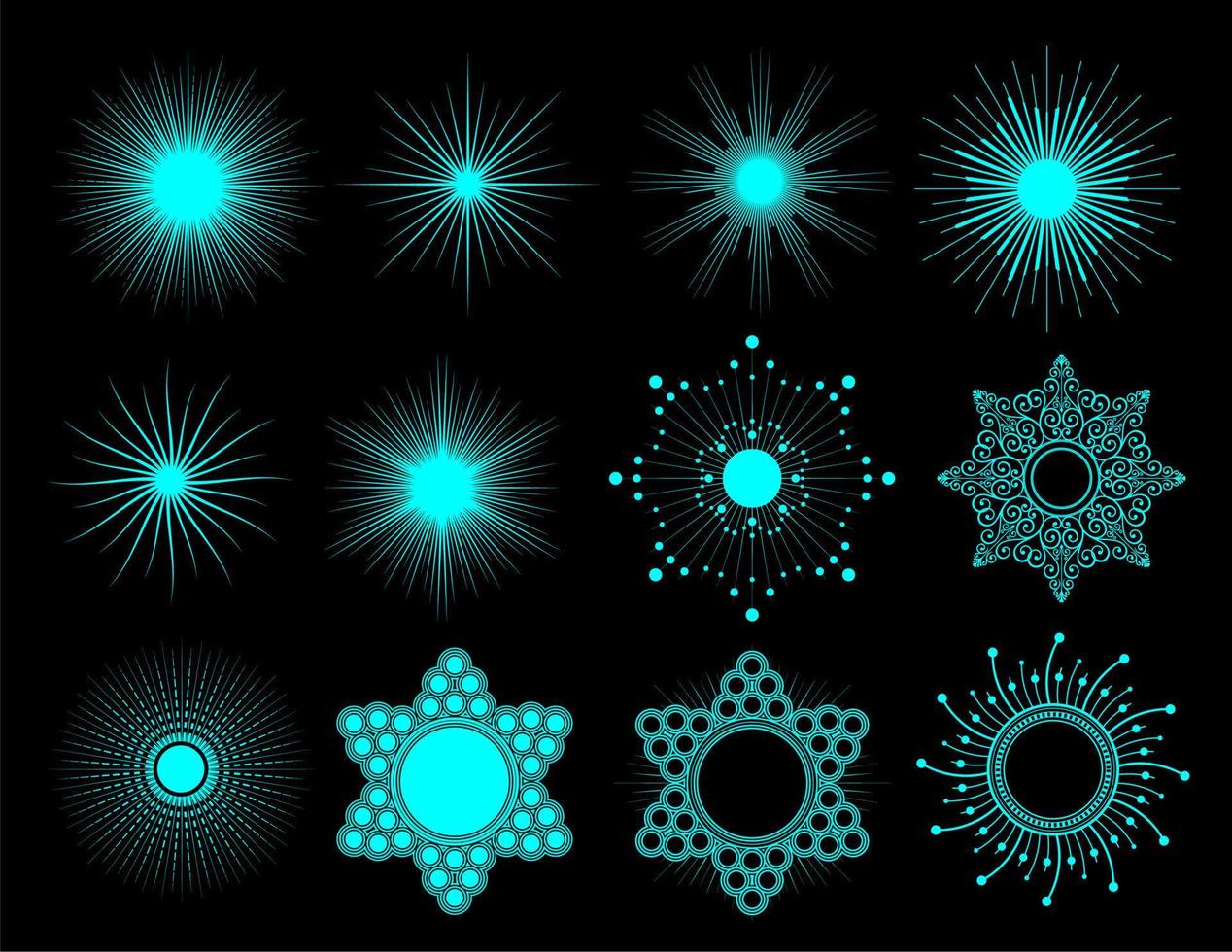 formas vectoriales ilustración de círculo de resplandor solar vector