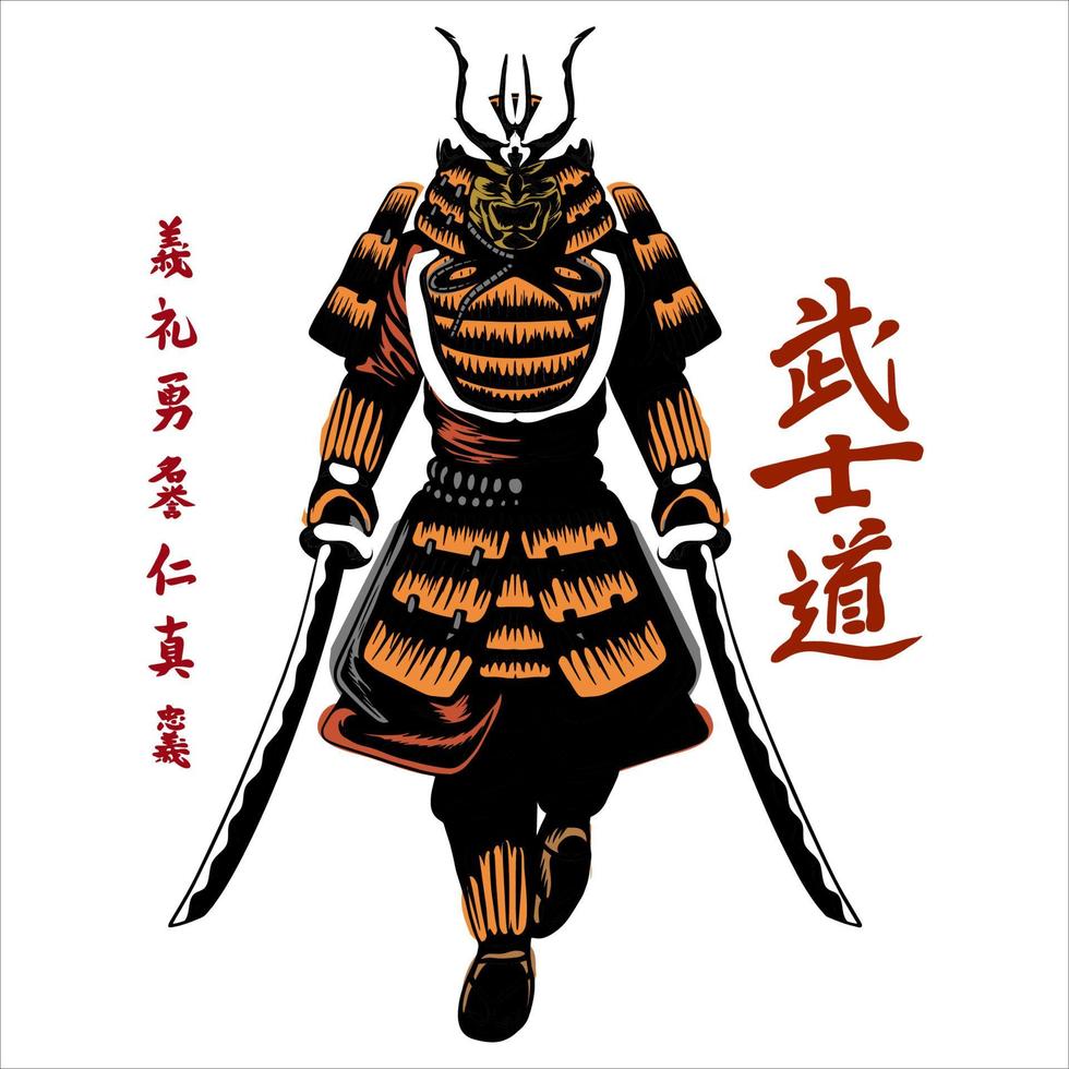 diseño de vector de samurai antiguo legendario japonés