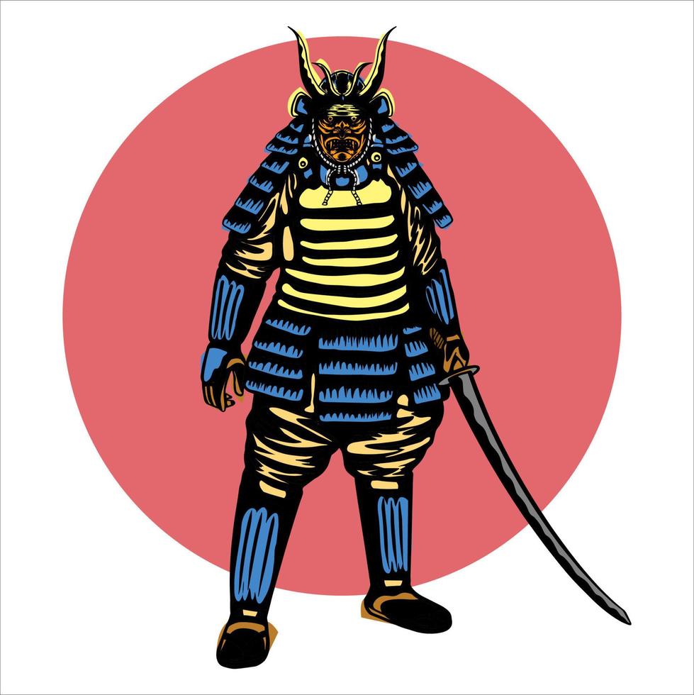 diseño de vector de samurai antiguo legendario japonés