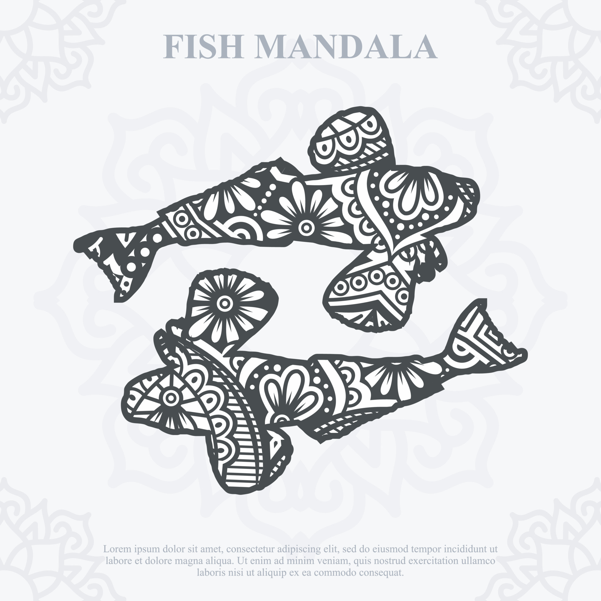 FISH Mandala. Boho Style elements. Animals boho style drawn. vector  illustration. 4879867 Vector Art at Vecteezy