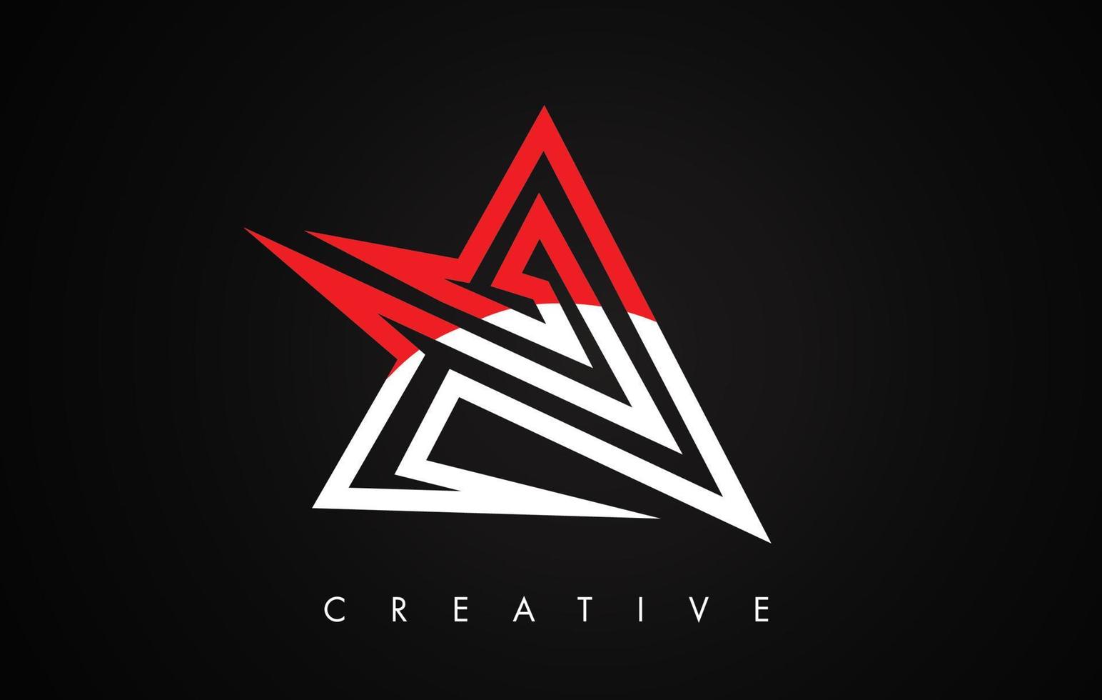 A Letter Red and Black Design Logo. Letter A Icon Logo with Modern Monogram vector