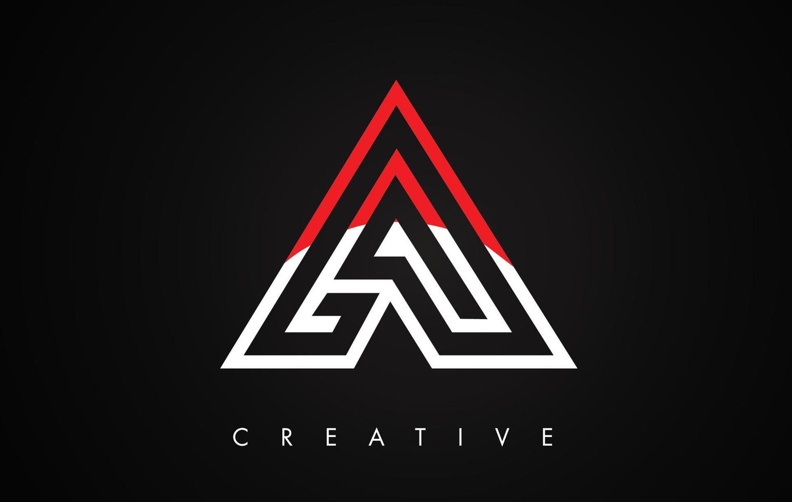 A Letter Red and Black Design Logo. Letter A Icon Logo with Modern Monogram vector