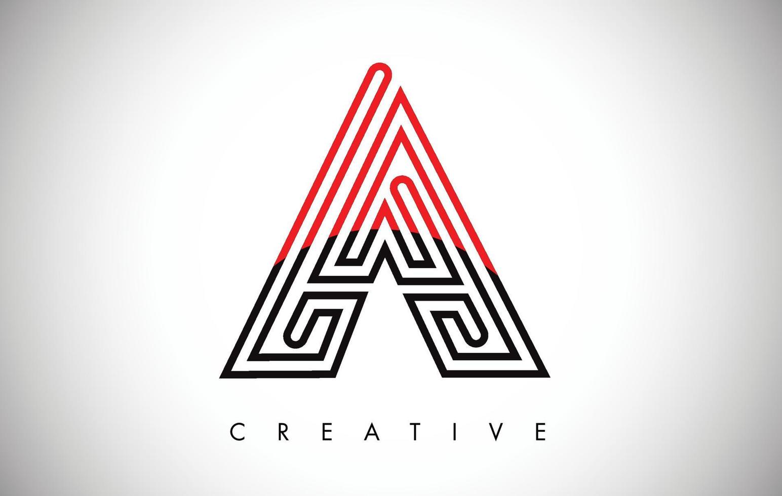 A Letter Red and Black Design Logo. Letter A Icon Logo with Modern Monogram vector