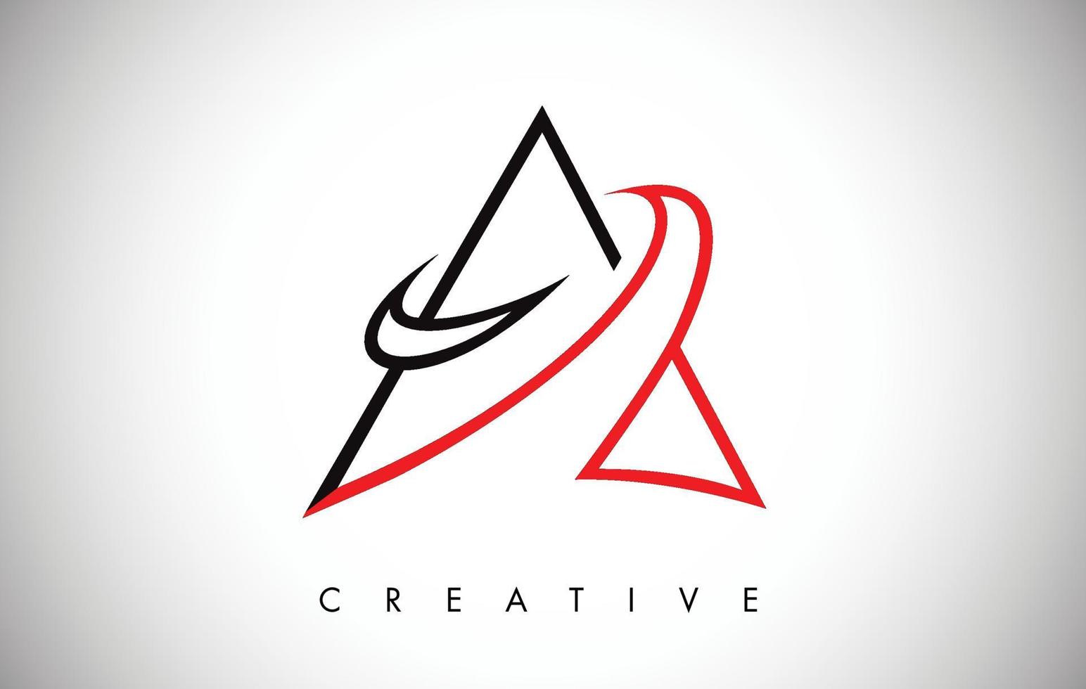 A Letter Red and Black Design Logo. Letter A Icon Logo with Modern Monogram vector
