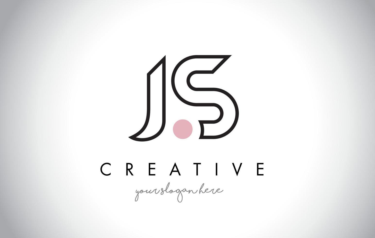 JS Letter Logo Design with Creative Modern Trendy Typography. vector