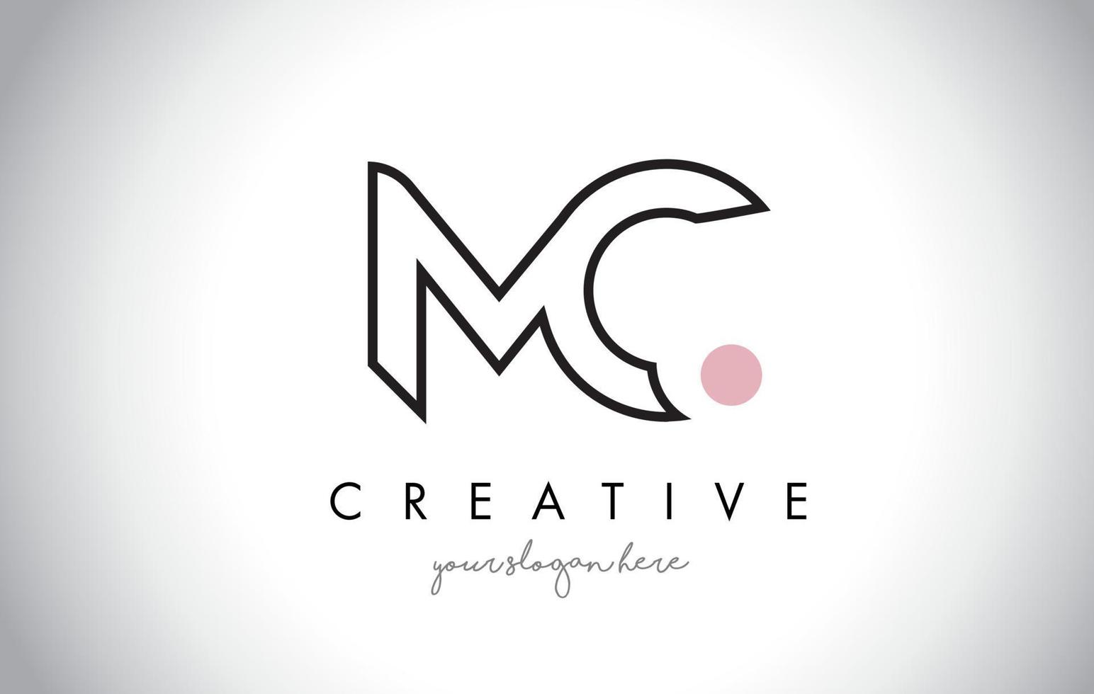 Diseño de logotipo de letra mc con tipografía creativa moderna de moda. vector