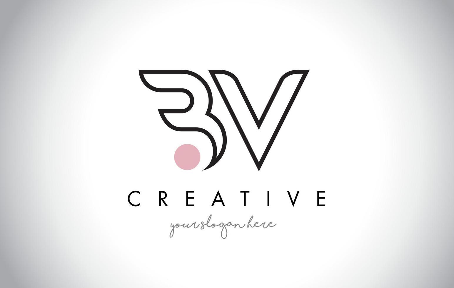 Diseño de logotipo de letra bv con tipografía creativa de moda moderna. vector