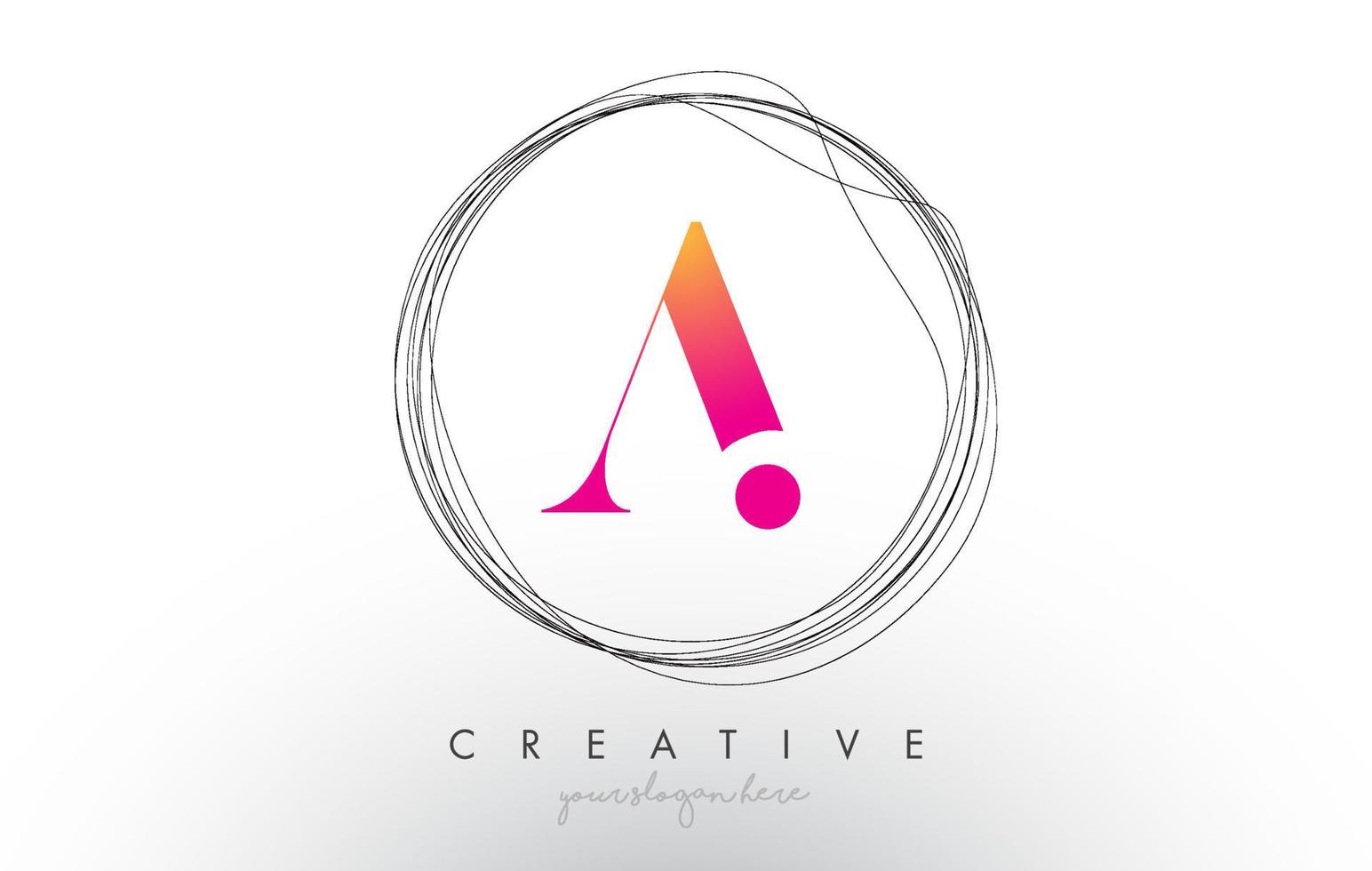 Artistic A Letter Logo Design With Creative Circular Wire Frame around it vector