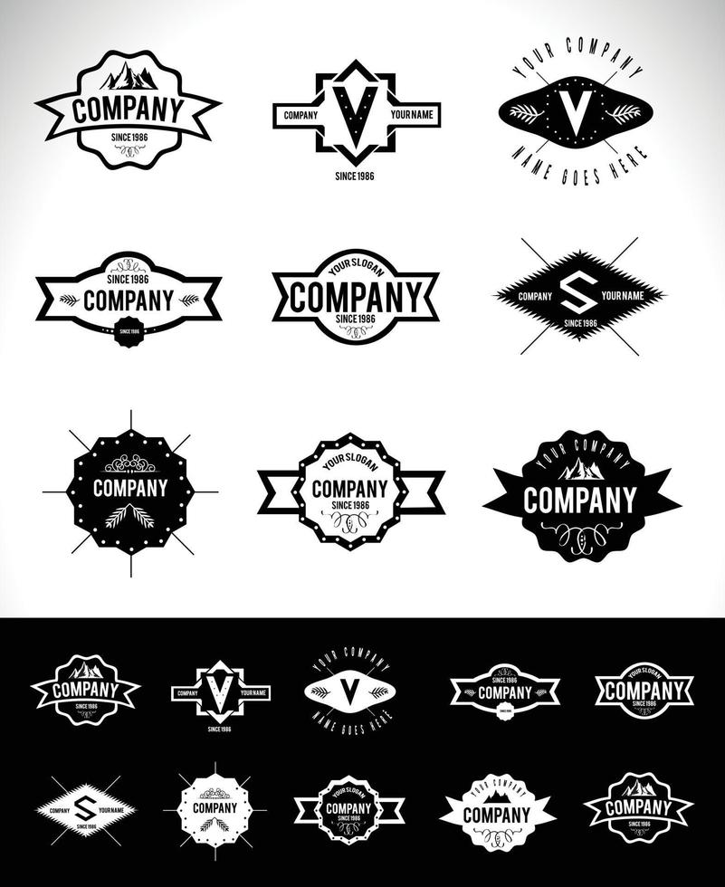 Abstract Company Icons Vintage Look vector