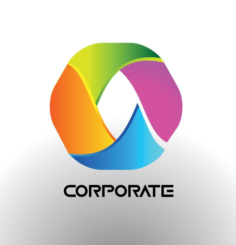 logotipo corporativo colorido. vector icono hexagonal