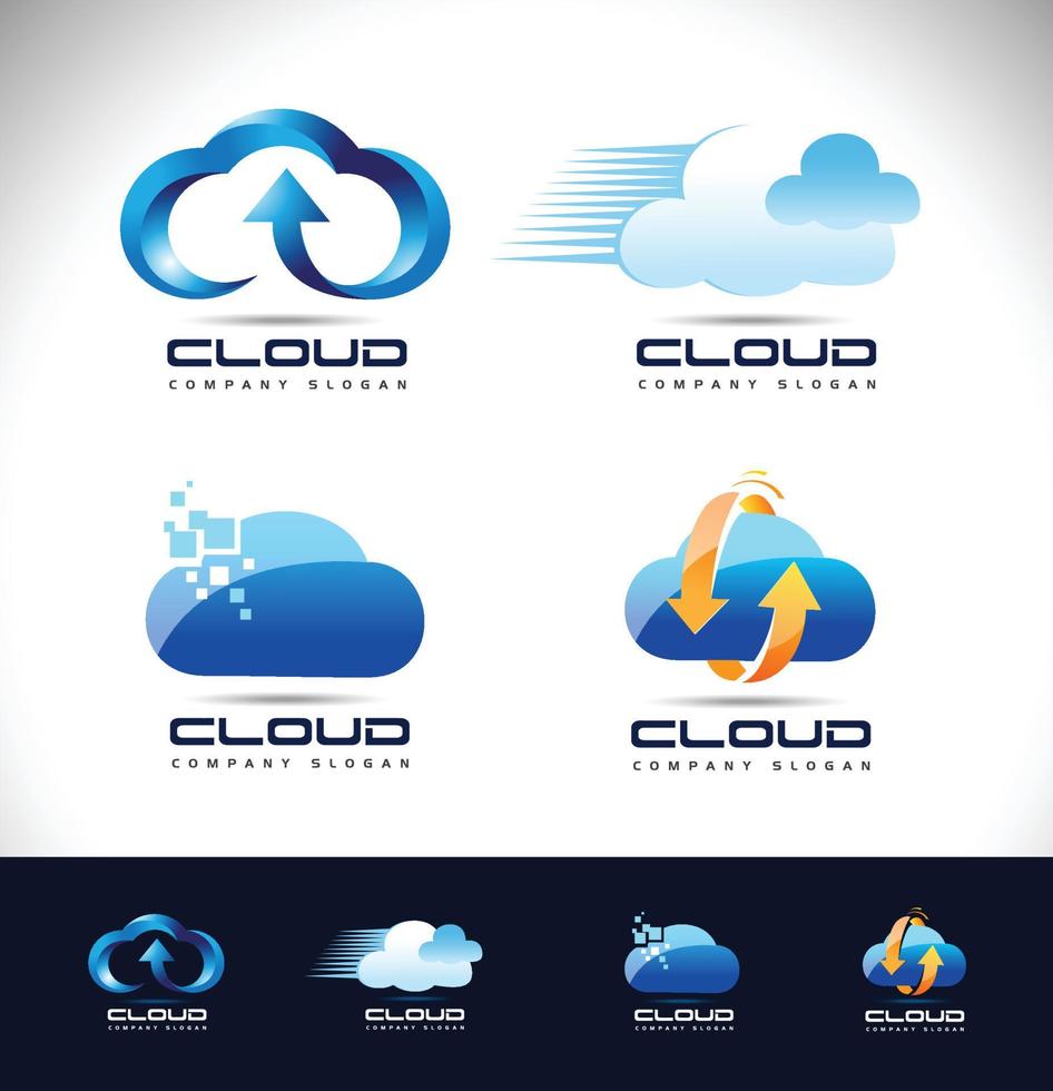 diseño de logotipo de nube vector