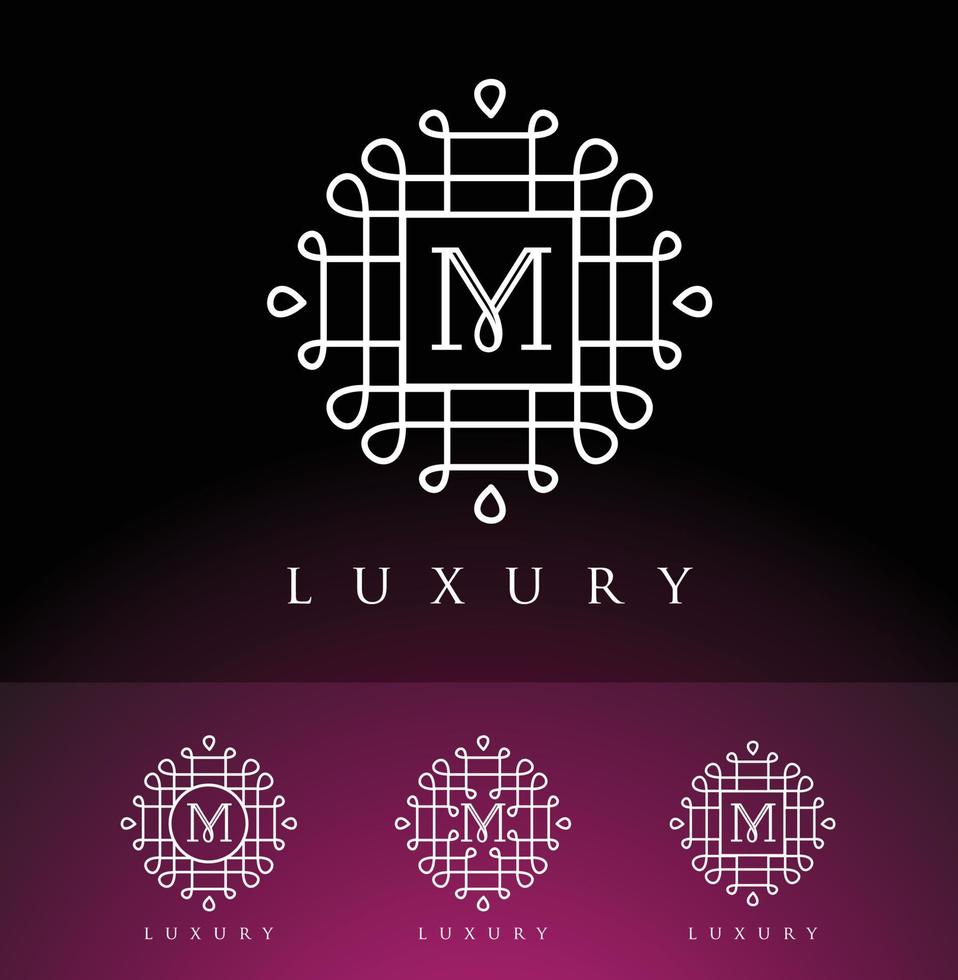 Monogram Luxury M Letter Icon with Creative Symbol vector