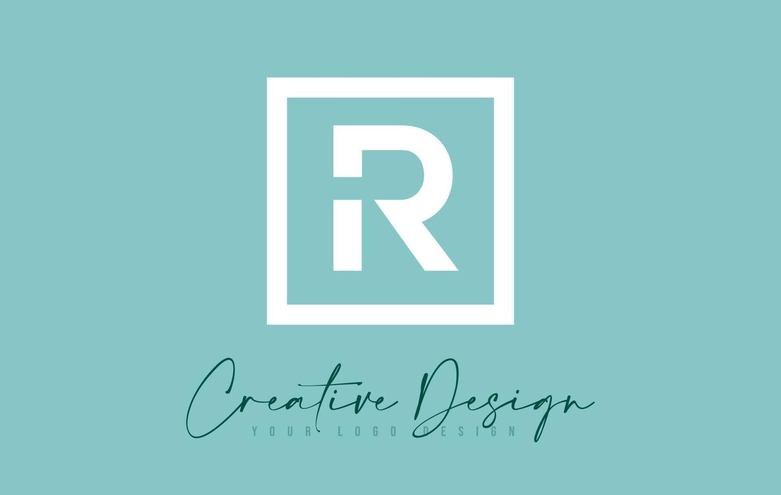 R Letter Icon Design With Creative Modern Look and Teal Background. vector
