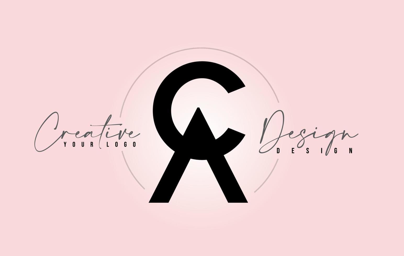 CA Letter Design Icon Logo with Letters one on top of each other Vector. vector