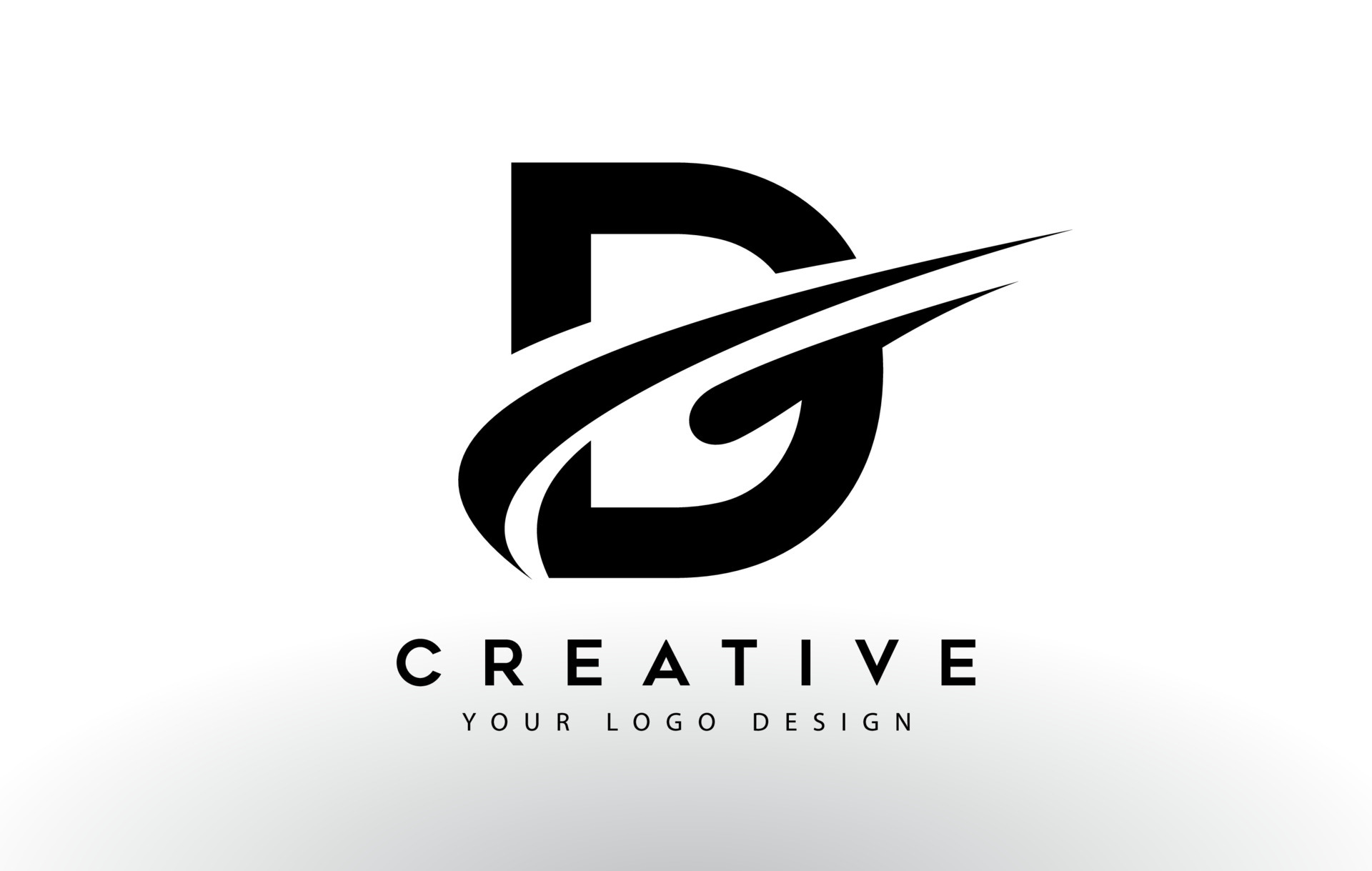 Creative D Letter Logo Design with Swoosh Icon Vector. 4881015 Vector