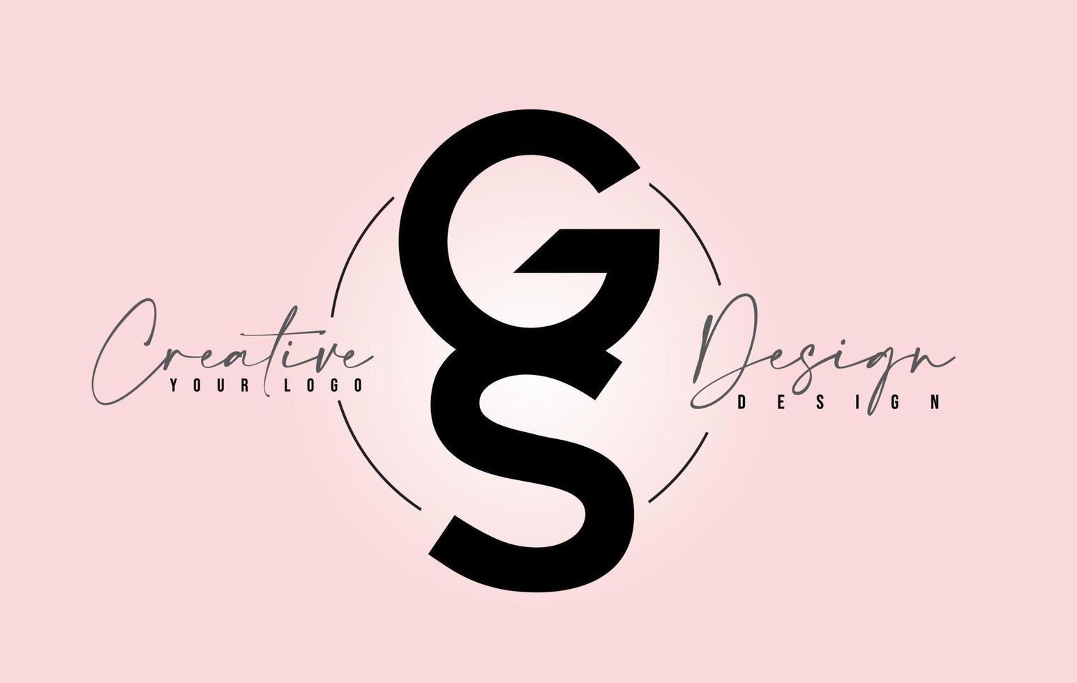 GS Letter Design Icon Logo with Letters one on top of each other Vector. vector