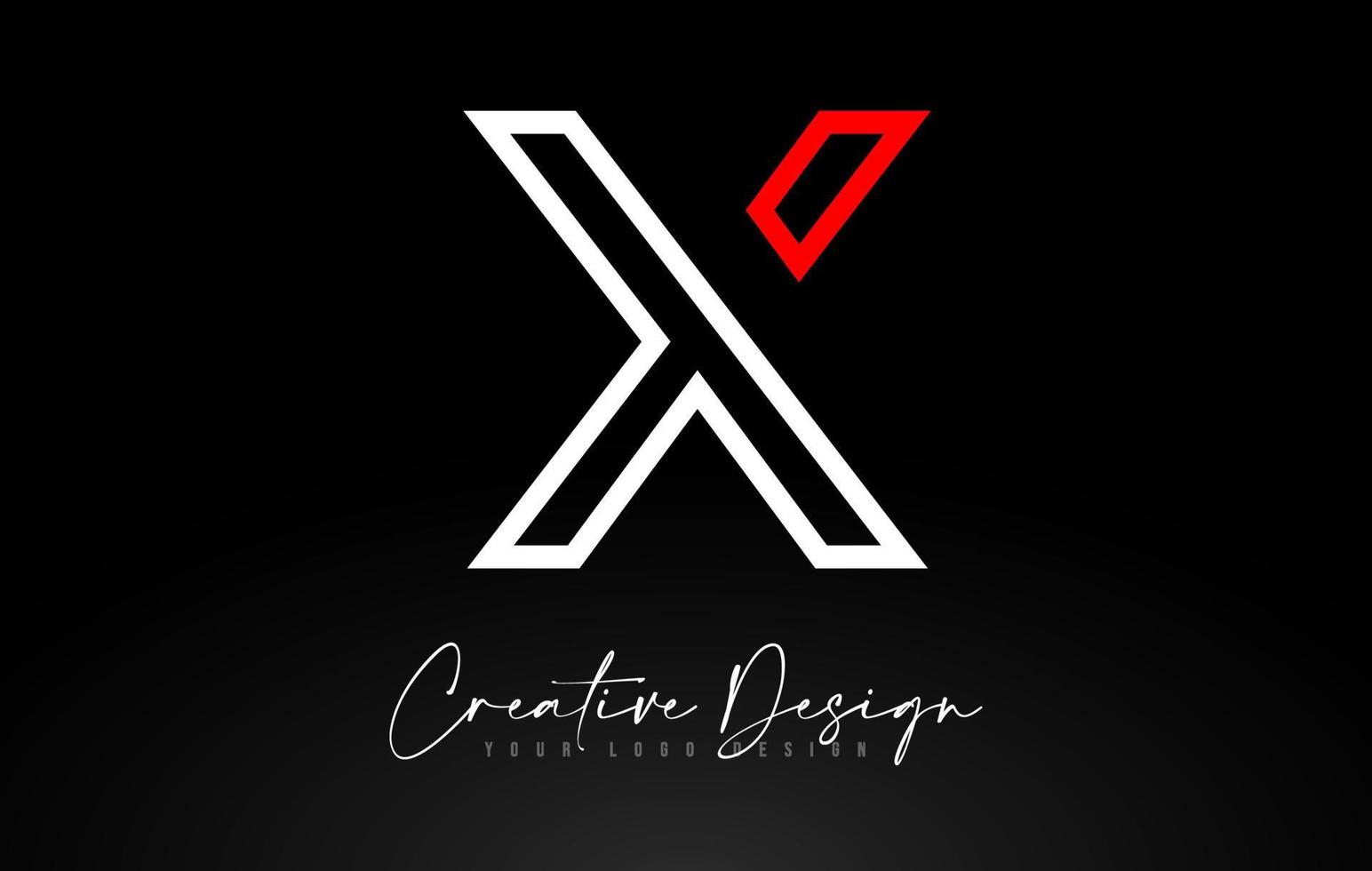 Diseño de logotipo monograma x letra con vector de diseño de icono de líneas creativas.