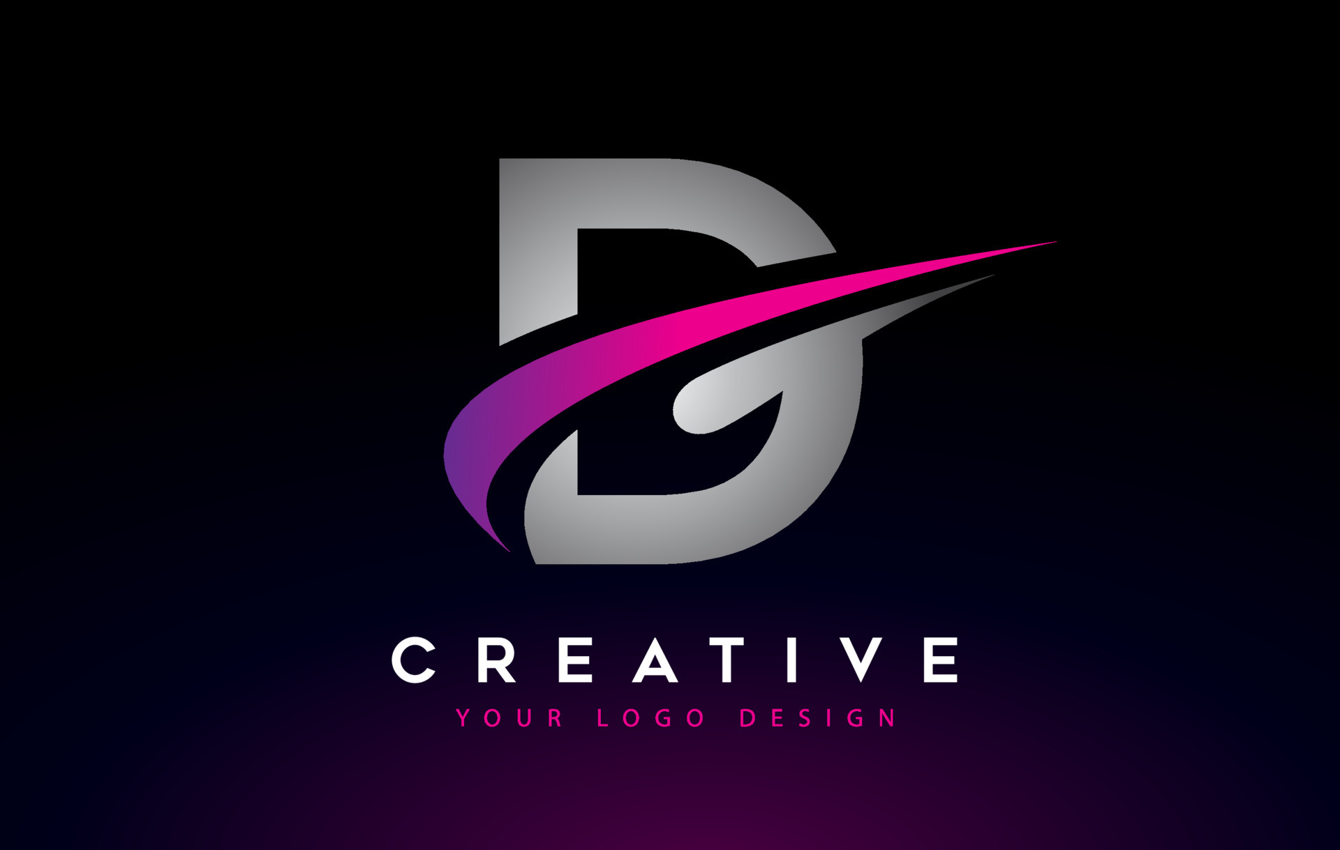 Creative D Letter Logo Design with Swoosh Icon Vector. 4881069 Vector ...