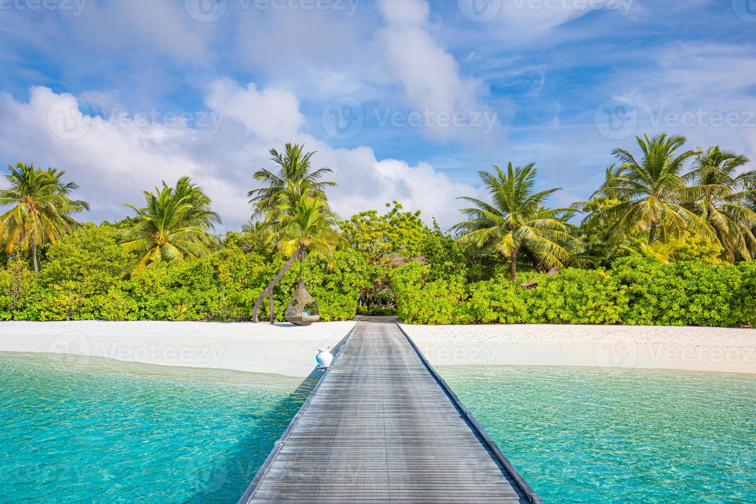 Idyllic tropical beach landscape for background or wallpaper. Design of