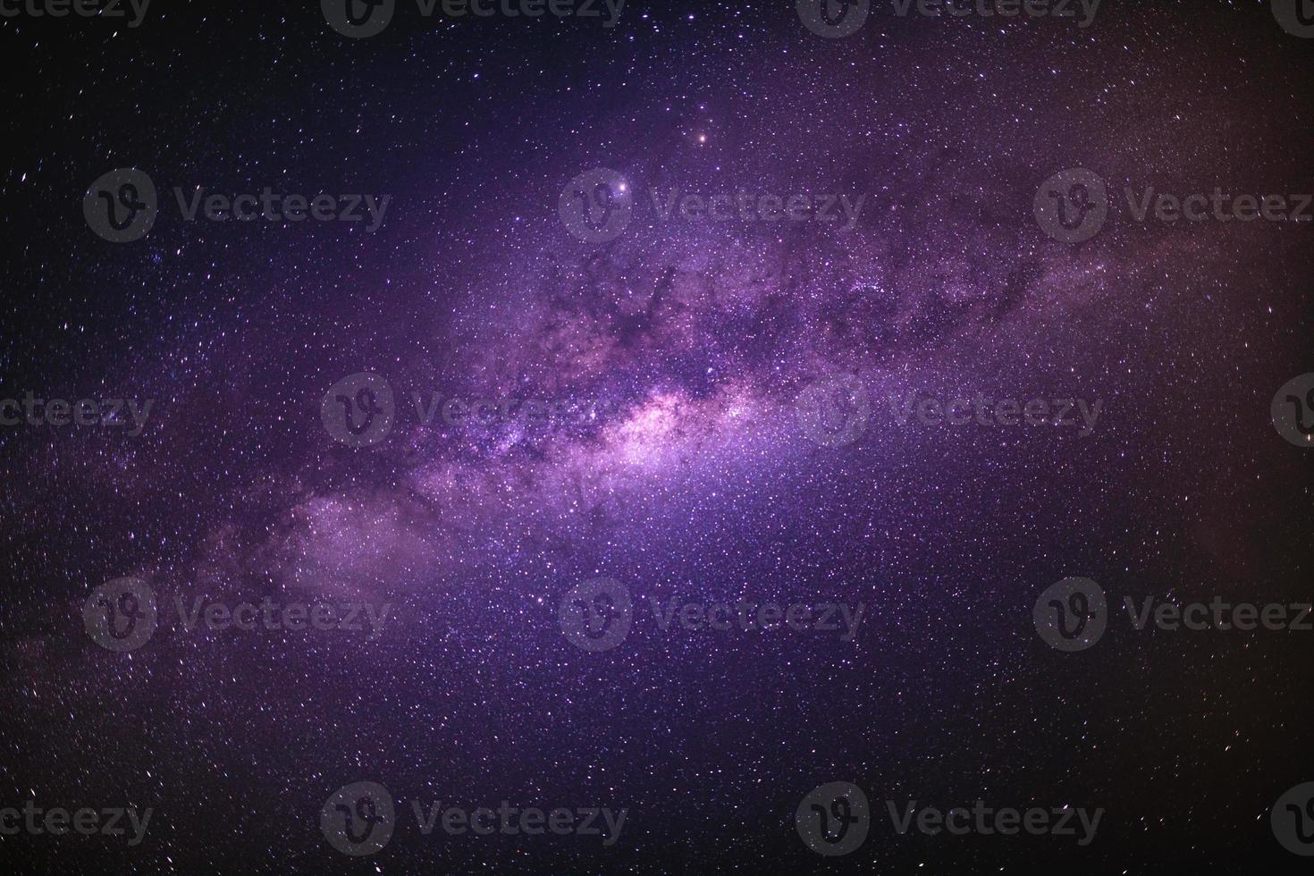 Landscape with Milky way galaxy. Night sky with stars. photo