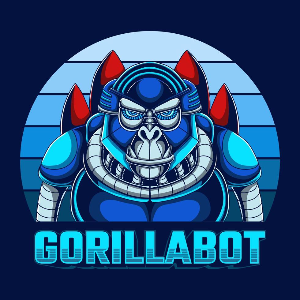 Ilustración de vector retro robot gorila