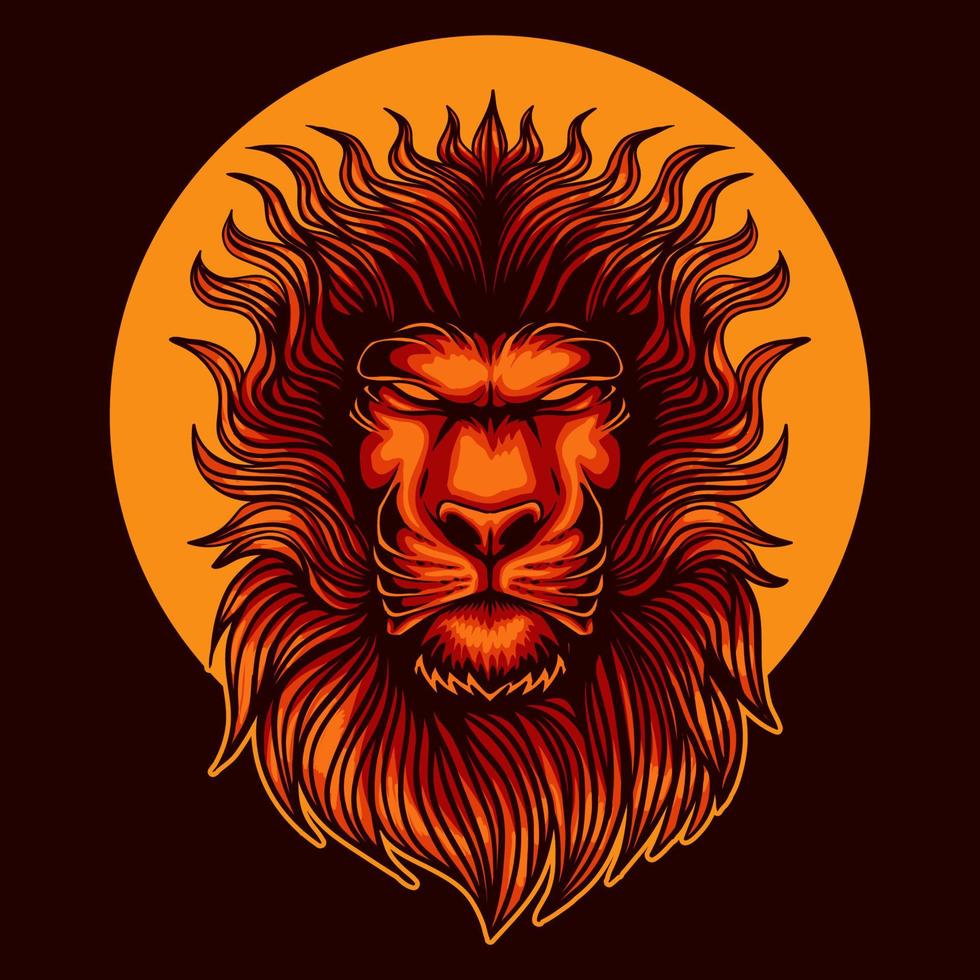 Angry mystical lion vector illustration