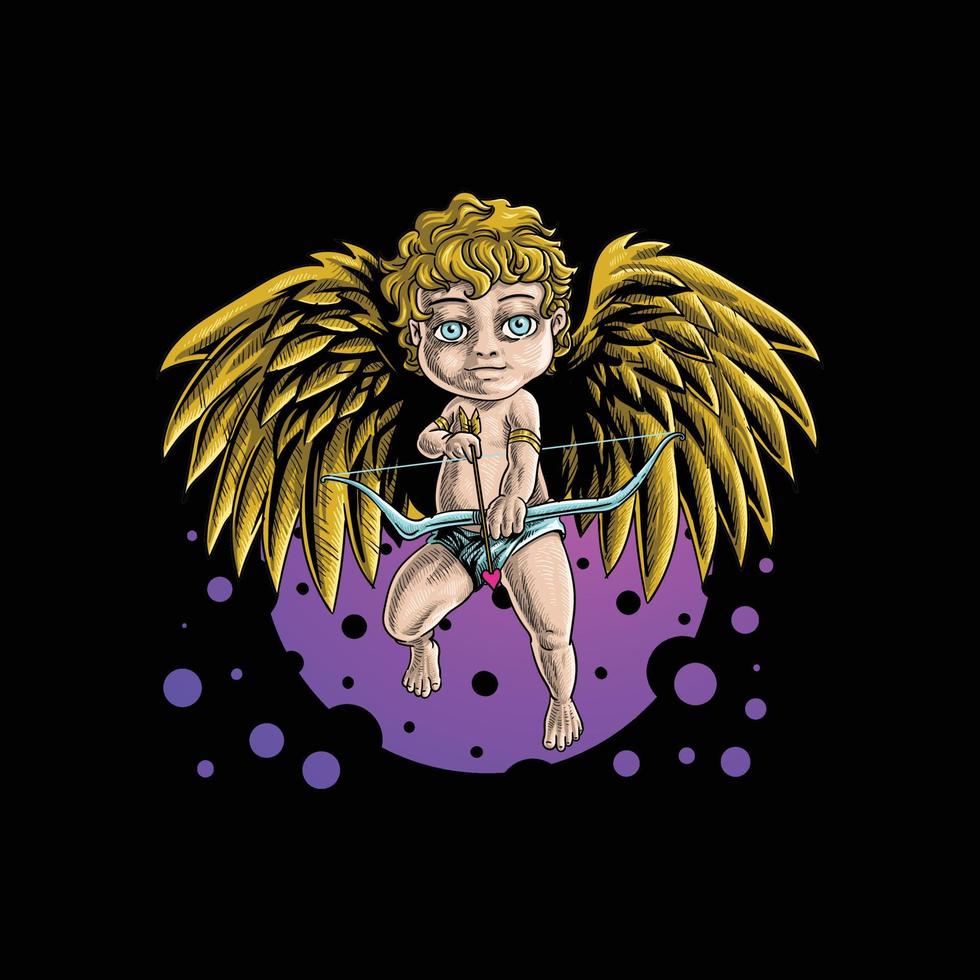 cute baby angel vector