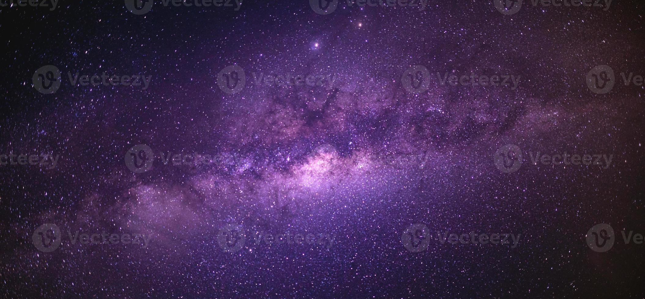 Landscape with Milky way galaxy. Night sky with stars. photo