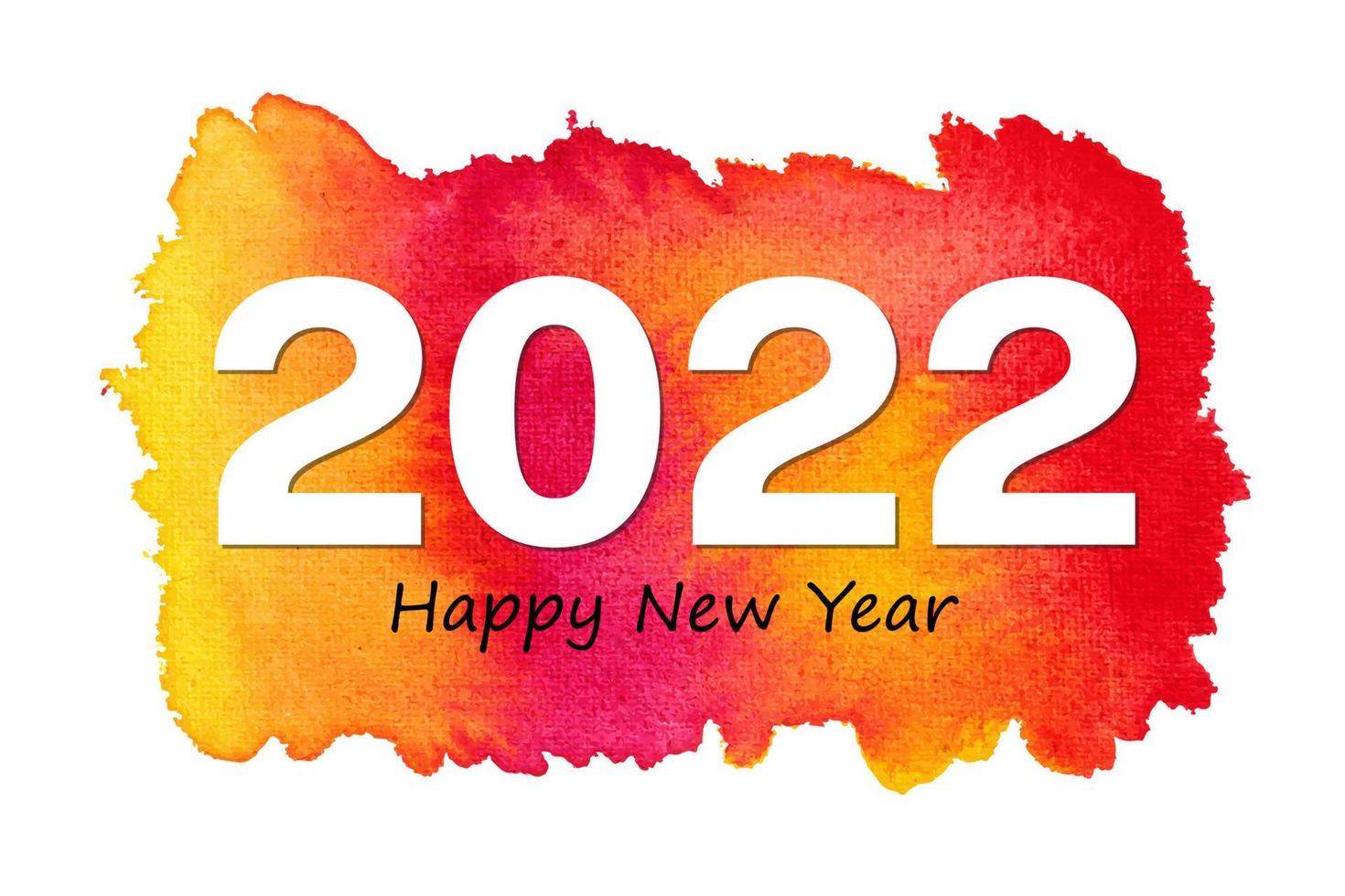 feliz año nuevo 2022 fondo de vector de acuarela