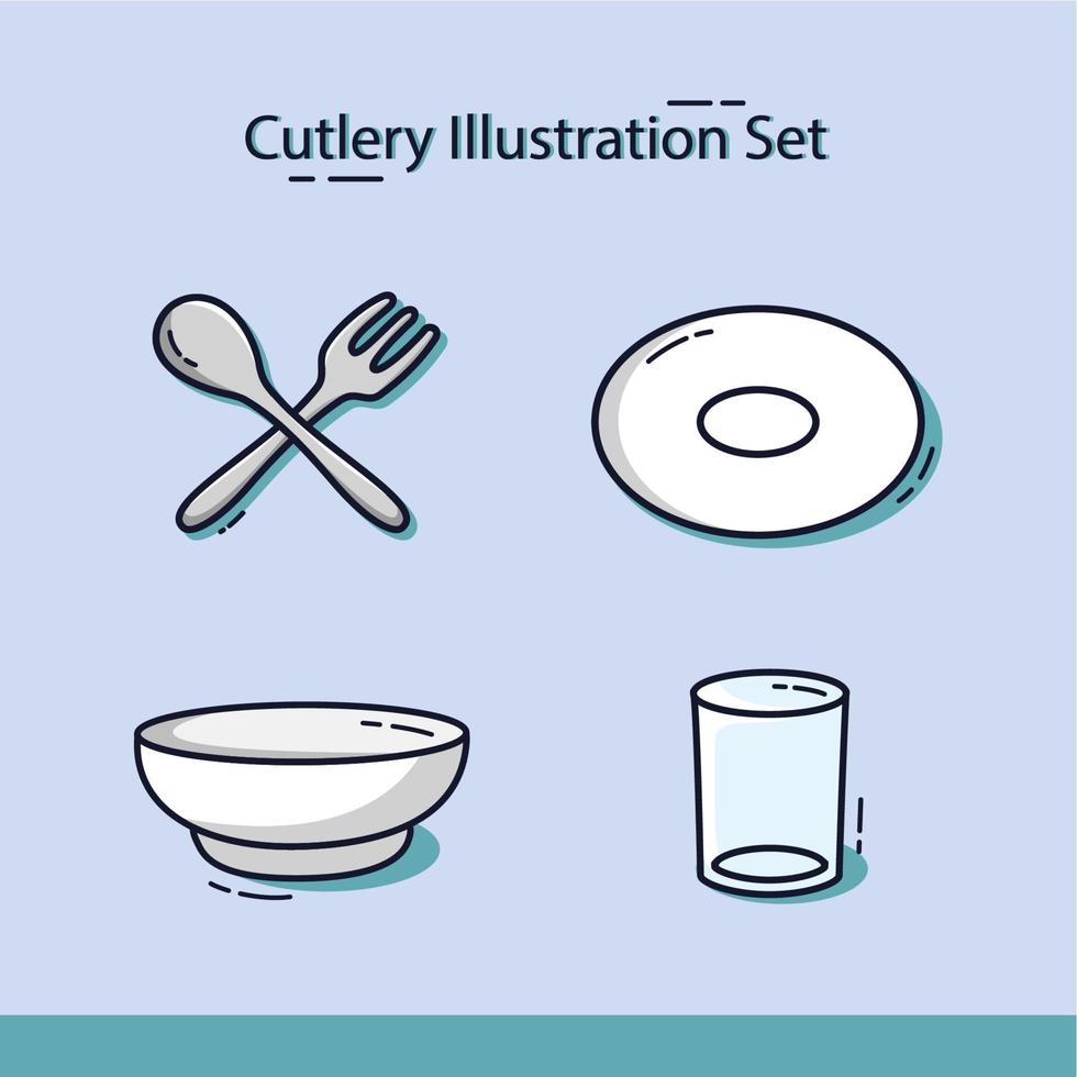 Illustration vector graphic of tableware