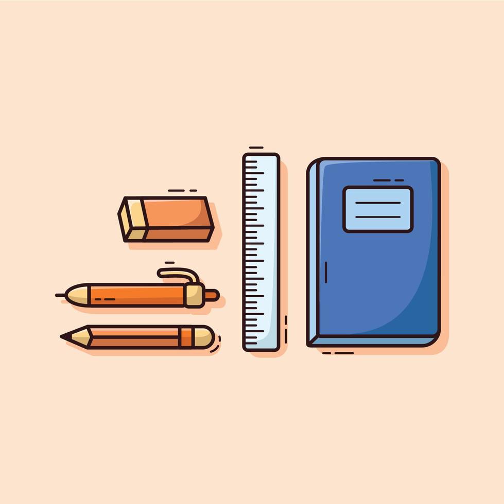 Illustration vector graphic of study equipment