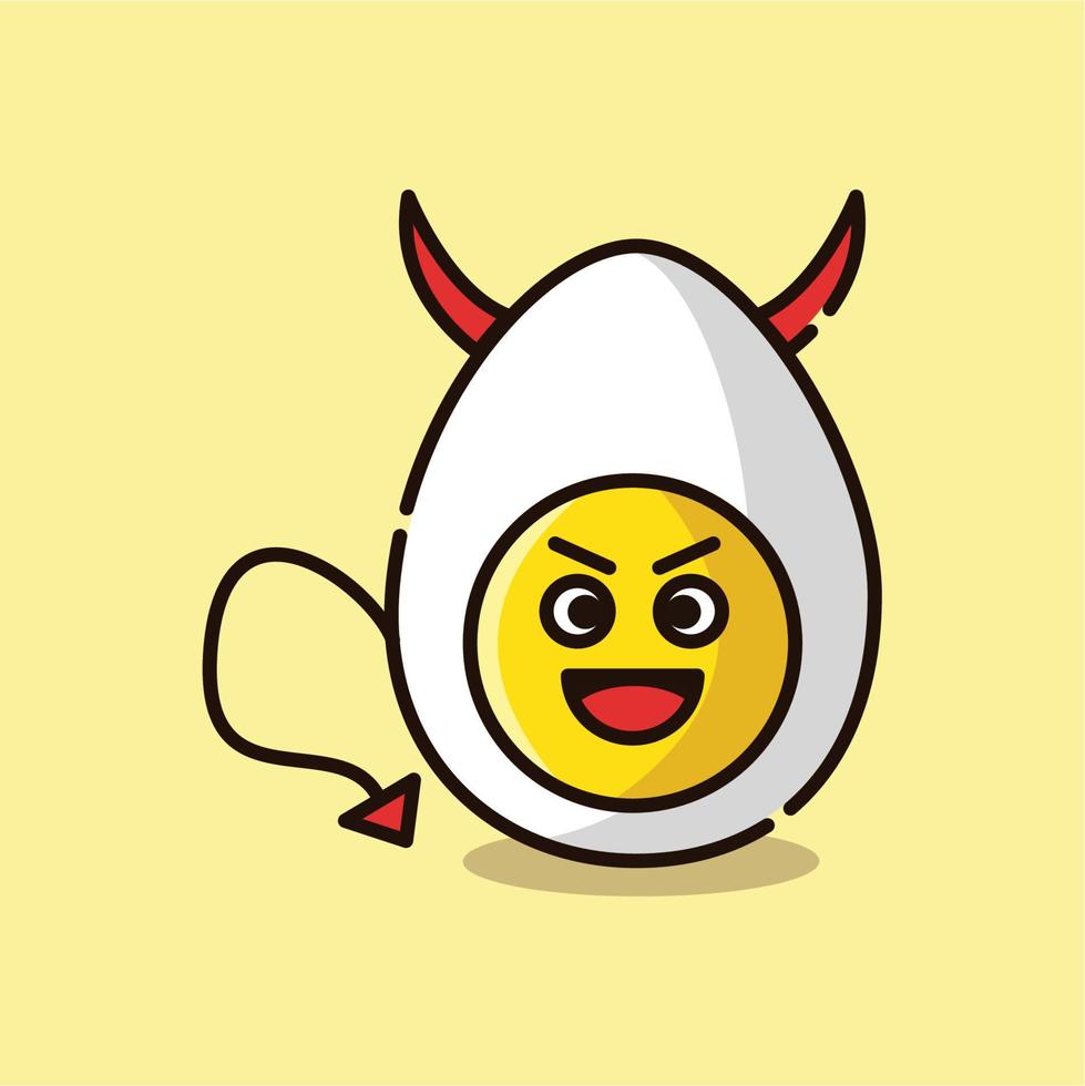 Illustration vector graphic of a deviled egg character
