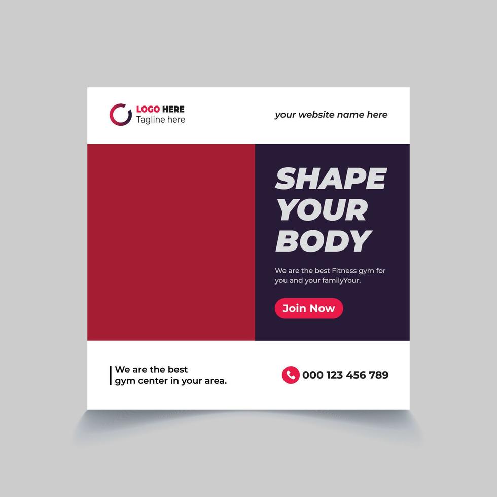 Fitness Social Media Post Template vector